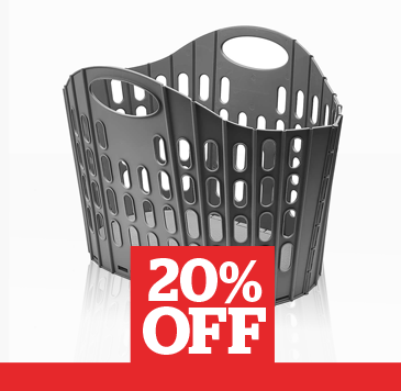 Addis Fold Flat Grey Laundry Basket